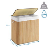Maßzeichnung des Wäschekorbs FALSTER XXL B mit 60 × 40 cm und 150 L Volumen von hjh LIVING