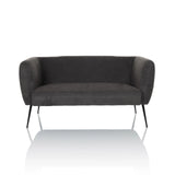 Graues Loungesofa HAYRIVER mit schmalen schwarzen Beinen von hjh LIVING – 360-Grad-Ansicht (Frontansicht 0°)