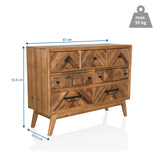Maßansicht des Sideboards SANTJAGO WOOD XL mit 97 × 72,5 cm und einer maximalen Belastung von 55 kg von hjh LIVING