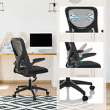 Homeoffice-Bürostuhl BELIO in Schwarz mit Netzrückenlehne, Verstellmechanismus und Rollenkreuz von hjh OFFICE