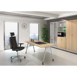 Höhenverstellbarer Schreibtisch ATOS 18 S in Asteiche mit Maßen 180 x 100 cm von hjh OFFICE PRO