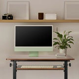 Stehschreibtisch WORKSTATION II in Schwarz und Walnuss mit Tastaturablage von hjh OFFICE