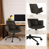 Dunkelgrauer Homeoffice-Bürostuhl SOLAO LIFE mit Rollenkreuz und Armlehnen von hjh LIVING