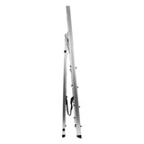 Seitenansicht der Klappleiter SOLID III aus Aluminium mit fünf Stufen und Tragegurt von hjh OFFICE