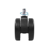 360-Grad-Drehgelenk der Stuhlrollen 5x ROLO COLOR 60 11mm/60mm in Schwarz für Hartböden von hjh OFFICE