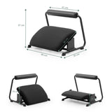 Maßzeichnung der Fußablage Podi Velvet mit 49 × 35 cm in Schwarz von hjh OFFICE