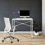 Weißer Schreibtisch EASY UP H I mit Maßen 78 x 46 cm und Kreuzgestell von hjh OFFICE