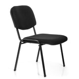 Schwarzer Vierfußstuhl XT 600 XL mit Polsterung an Sitzfläche und Rückenlehne von hjh OFFICE – 360-Grad-Ansicht (schräge Frontansicht 60°)