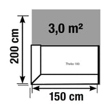 Technische Zeichnung der Empfangstheke BILBAO mit 150 x 200 cm von Kerkmann