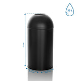 Maßzeichnung des Mülleimers CLEAN OR 50 mit 72 x 35,5 cm und 50 Litern Volumen von hjh OFFICE