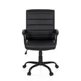 Schwarzer Homeoffice Chefsessel ERGOSMOOTH BIG mit gesteppter Polsterung und Fußkreuz mit fünf Rollen von hjh OFFICE – 360-Grad-Ansicht (Frontansicht 0°)