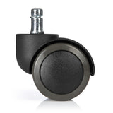 Schwarze Stuhlrolle 5x ROLO FREE 10mm/50mm für Hartböden mit Metallstift von hjh OFFICE