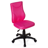 Pinker Kinderdrehstuhl KIDDY BASE mit Netzrücken und schwarzem Fußkreuz mit fünf Rollen von hjh OFFICE – 360-Grad-Ansicht (schräge Frontansicht 40°)