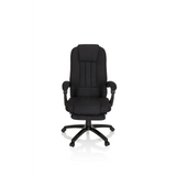 Schwarzer Homeoffice Chefsessel RELAX CL190 mit Armlehnen und Fußkreuz mit fünf Rollen von MyBuero – 360-Grad-Ansicht (Frontansicht 0°)