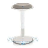 360-Grad-Drehfunktion der Stehhilfe BALANCE SIT III W in Weiß und Grau von hjh OFFICE