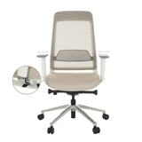 Seitlich verstellbare Armlehnen des Profi-Bürostuhls CHIARO T2 WHITE in Beige-Grau von hjh OFFICE