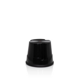 Schwarzer Tritthocker TIO-S mit rutschfester Oberfläche von hjh OFFICE – 360-Grad-Ansicht (Frontansicht 20°)