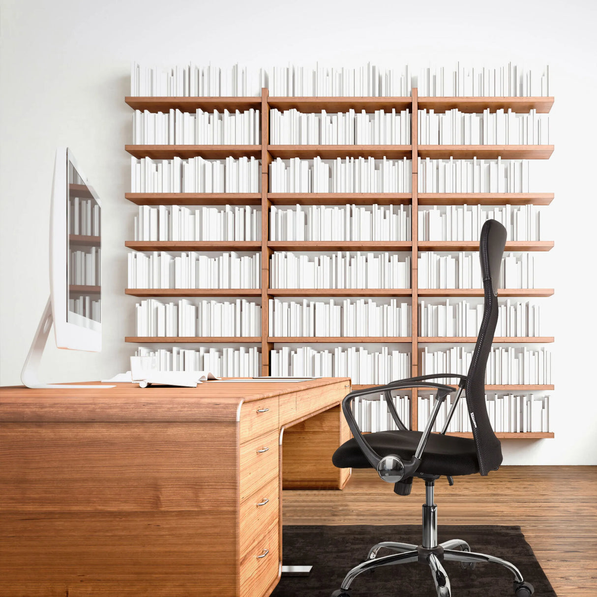 Schwarzer Homeoffice Chefsessel PURE NET mit hoher Rückenlehne und Rollen von hjh OFFICE