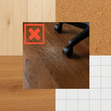 Kratzer auf einem Holzboden durch Rollen ohne Bodenschutzmatte ULTIMAT von Floortex