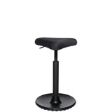 Schwarze Stehhilfe HJH SITNESS HIGH 10 mit gepolsterter Sitzfläche und rundem Standfuß von Topstar – 360-Grad-Ansicht (Frontansicht 0°)