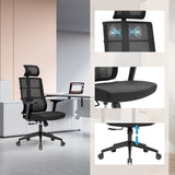Profi-Bürostuhl SPINIO PRO in Schwarz mit Netzrücken, Sitzfläche und höhenverstellbarem Fußkreuz von hjh OFFICE