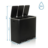 Maßzeichnung des Mülleimers Clean 9 mit 61 × 31,5 cm und 54 L Fassungsvermögen von hjh OFFICE