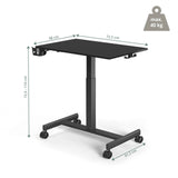 Maßzeichnung des Stehschreibtisches Stand K mit einer Breite von 72,5 cm von hjh OFFICE