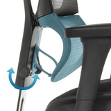 Verstellbare Armlehne des Luxus-Chefsessels ERGOHUMAN SLIM ECO F GEN2 mit blauem Kunststoffelement von hjh OFFICE