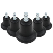 Fünf schwarze Stuhlgleiter 5 x STAND Nr. 11 mit silberfarbenen Metallstiften von hjh OFFICE