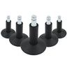 Fünf schwarze Stuhlgleiter 5 x STAND Nr. 12 mit metallischem Gewindestift für alle Böden von hjh OFFICE