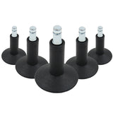 Fünf schwarze Stuhlgleiter 5 x STAND Nr. 12 mit metallischem Gewindestift für alle Böden von hjh OFFICE