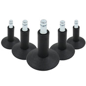 Fünf schwarze Stuhlgleiter 5 x STAND Nr. 12 mit metallischem Gewindestift für alle Böden von hjh OFFICE