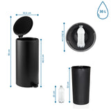 Maßzeichnung des Mülleimers CLEAN STEP 2 mit 90 cm Höhe und 30 L Volumen von hjh OFFICE
