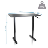Maßzeichnung des Stehschreibtischs STAND CR mit 120 x 60 cm und einer Traglast von 60 kg von hjh OFFICE