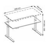 Technische Zeichnung des Schreibtischs XBHM 16 GC mit 1600 × 800 mm von hjh OFFICE PRO