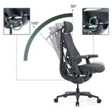 Verstellbarer Neigungswinkel von 90 bis 160 Grad des High-End-Bürostuhls LiberNovo Omni Pro von Libernovo