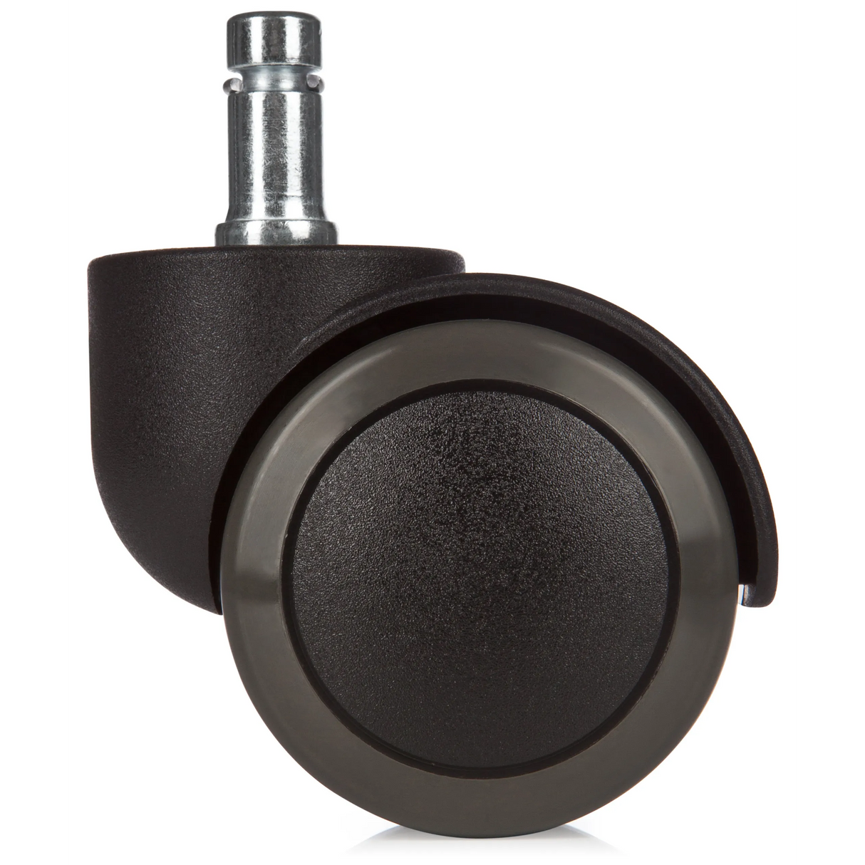 Schwarze Stuhlrolle 5x ROLO 10mm/50mm für Hartböden mit metallischem Bolzen von hjh OFFICE – 360-Grad-Ansicht (Rückenansicht 180°)