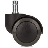 Schwarze Stuhlrolle 5x ROLO 10mm/50mm für Hartböden mit metallischem Bolzen von hjh OFFICE – 360-Grad-Ansicht (Rückenansicht 180°)