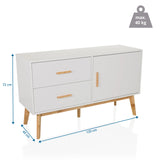 Maßansicht des Sideboards TAROLO mit 120 × 40 cm und einer maximalen Belastung von 40 kg von hjh LIVING