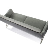 Hellgrau-dunkelgraues Loungesofa LAGUN als Drei-Sitzer mit schlanken Metallfüßen von hjh OFFICE