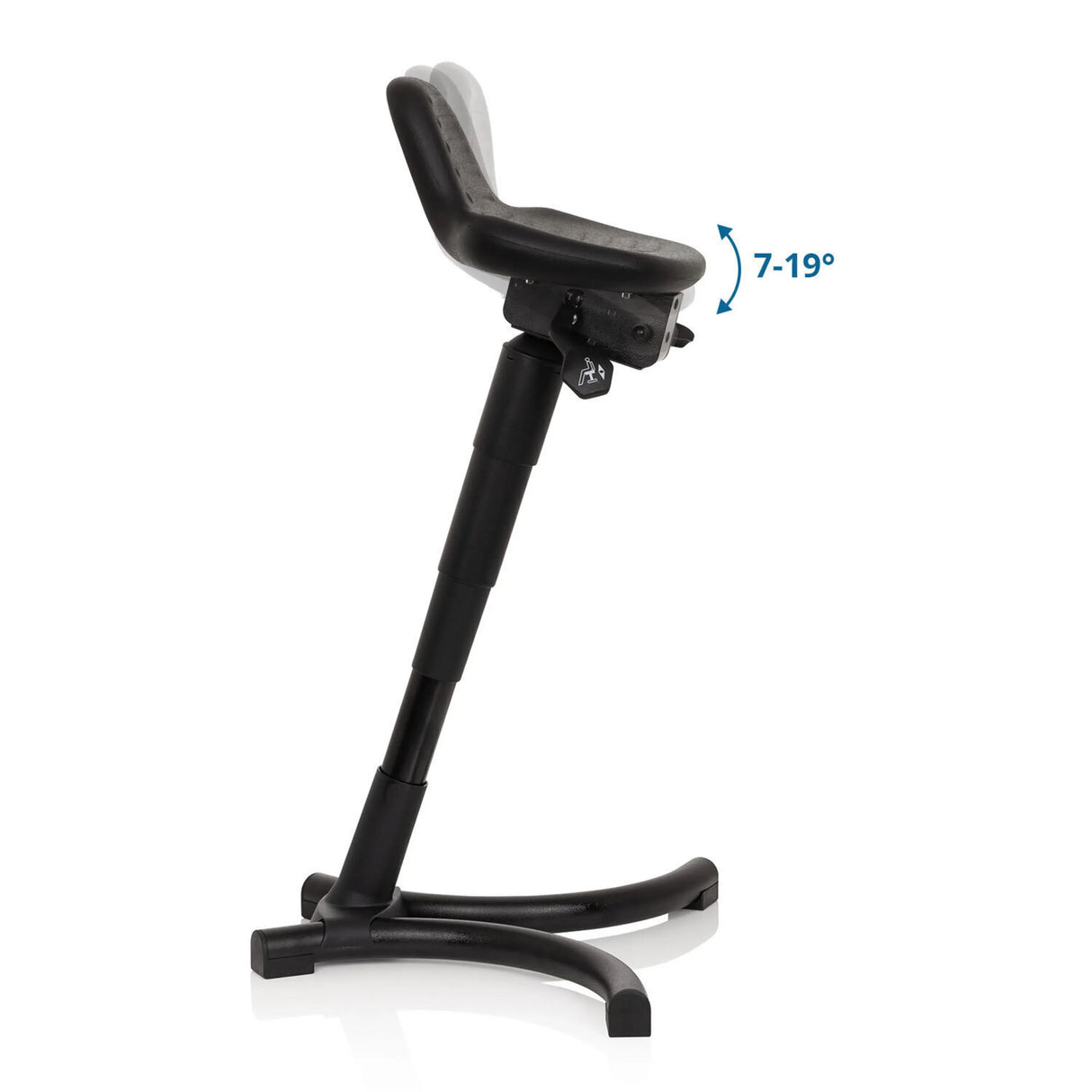 Neigungsverstellung von 7-19° der Sitzfläche der Stehhilfe TOP WORK 34 von hjh OFFICE