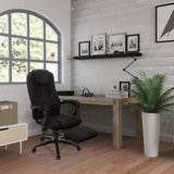 Schwarzer Homeoffice Chefsessel RELAX CL190 mit integrierter Fußstütze und Armlehnen von MyBuero