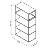 Technische Zeichnung des Regals FlexWall mit 1452 x 800 mm von hjh OFFICE PRO