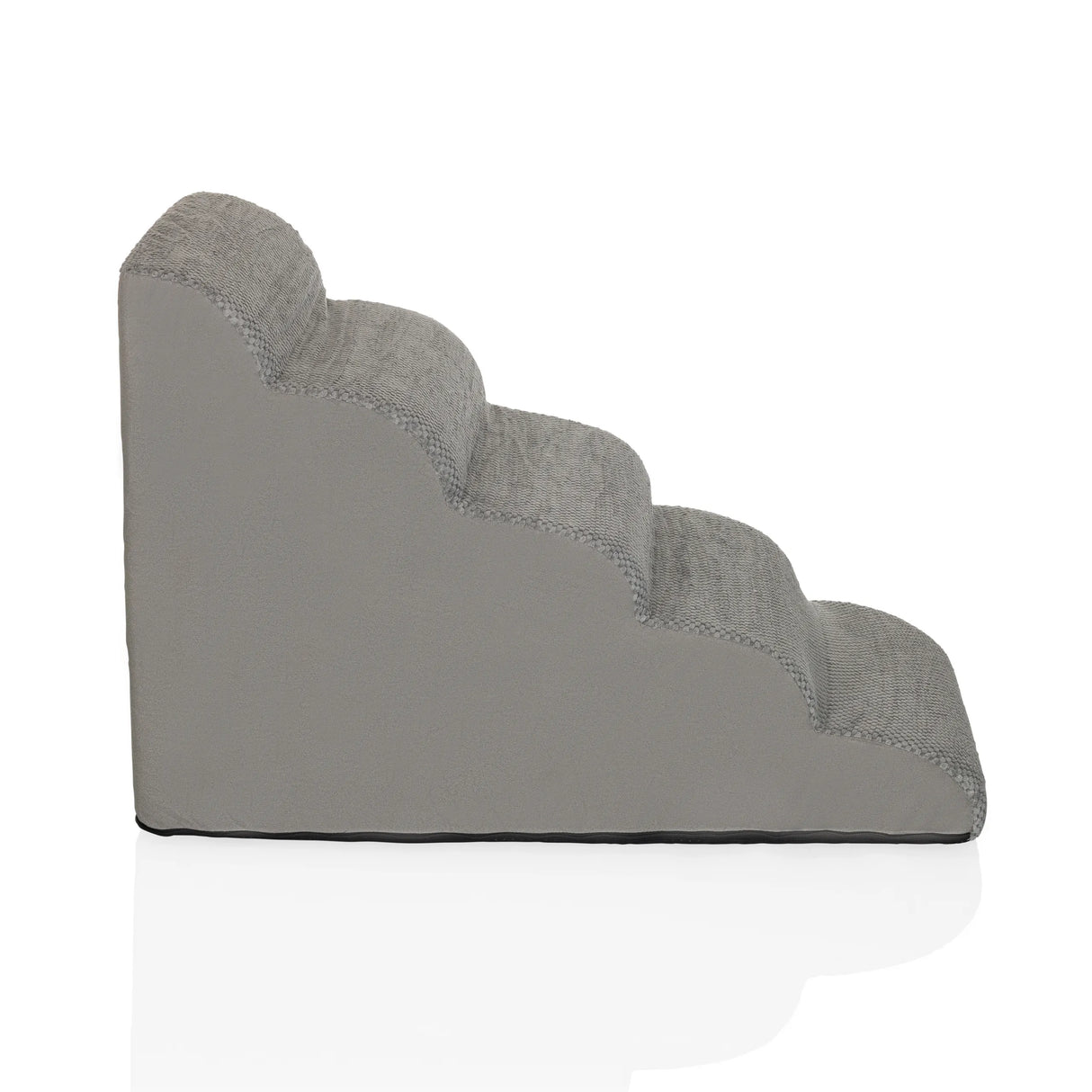 Graue Haustiertreppe PAWY STEP 5 mit vier Stufen und stoffbezogener Oberfläche von hjh LIVING
