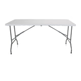 Weißer Klapptisch EASY UP MULTI II mit rechteckiger Platte und Metallgestell von hjh OFFICE – 360-Grad-Ansicht (Frontansicht 0°)