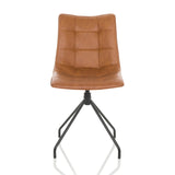 Brauner Polsterstuhl TARVISO PU mit Steppung und vierfußigem Gestell von hjh OFFICE – 360-Grad-Ansicht (Frontansicht 0°)