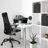 Schwarzer Profi-Bürostuhl GENIDIA SMART BLACK CM mit Netzrücken und Chromgestell von hjh OFFICE
