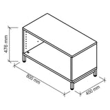 Technische Zeichnung des Korpus FlexWall mit 800 × 400 mm von hjh OFFICE PRO