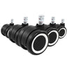 Fünf schwarze Stuhlrollen 5x ROLO COLOR 60 11mm/60mm mit weißem Ring für Hartböden von hjh OFFICE