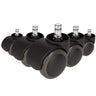 Fünf schwarze Stuhlrollen 5x ROLO No-Noise 11mm/50mm für Hartböden mit metallischen Bolzen von hjh OFFICE